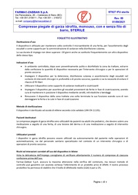 Foglietto illustrativo Compresse piegate di garza idrofila, con e senza filo di bario, sterili